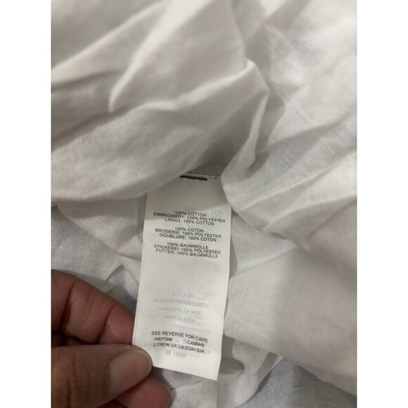 J Crew Embroidered Eyelet Short Cotton Skirt Size Small Elastic Waist - Picture 8 of 11